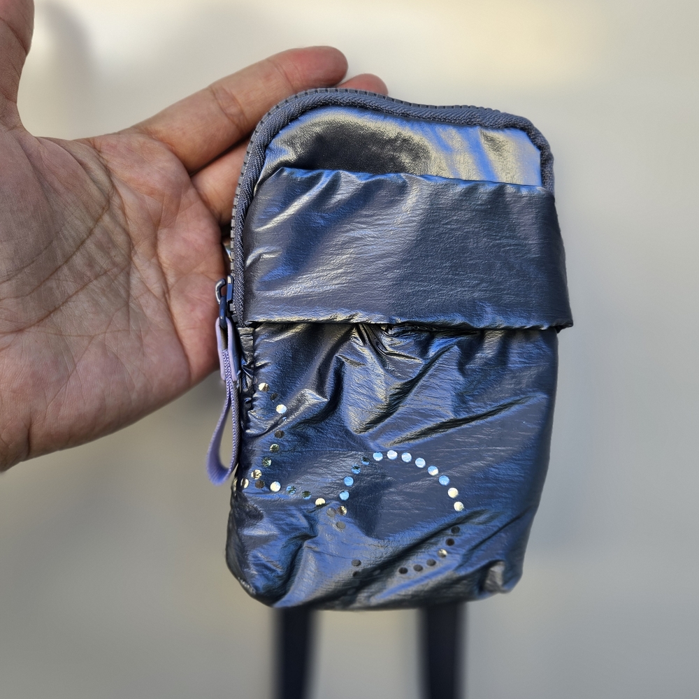 Metallic Grey Crossbody Pouch